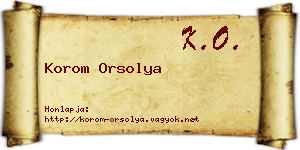 Korom Orsolya névjegykártya