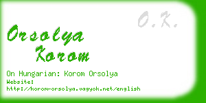 orsolya korom business card